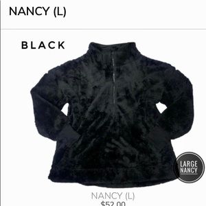 NWT LuLaRoe Solid BLACK Nancy Fleece LARGE